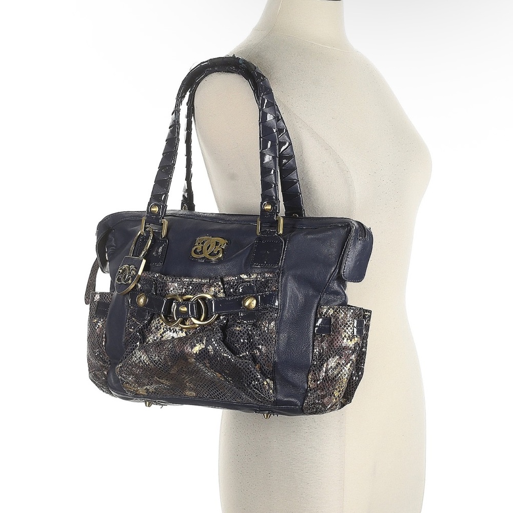 NWOT Sharif-Original by Sharif 1827 Blue Patent Handbag-MSRP $247 - Picture 2 of 3